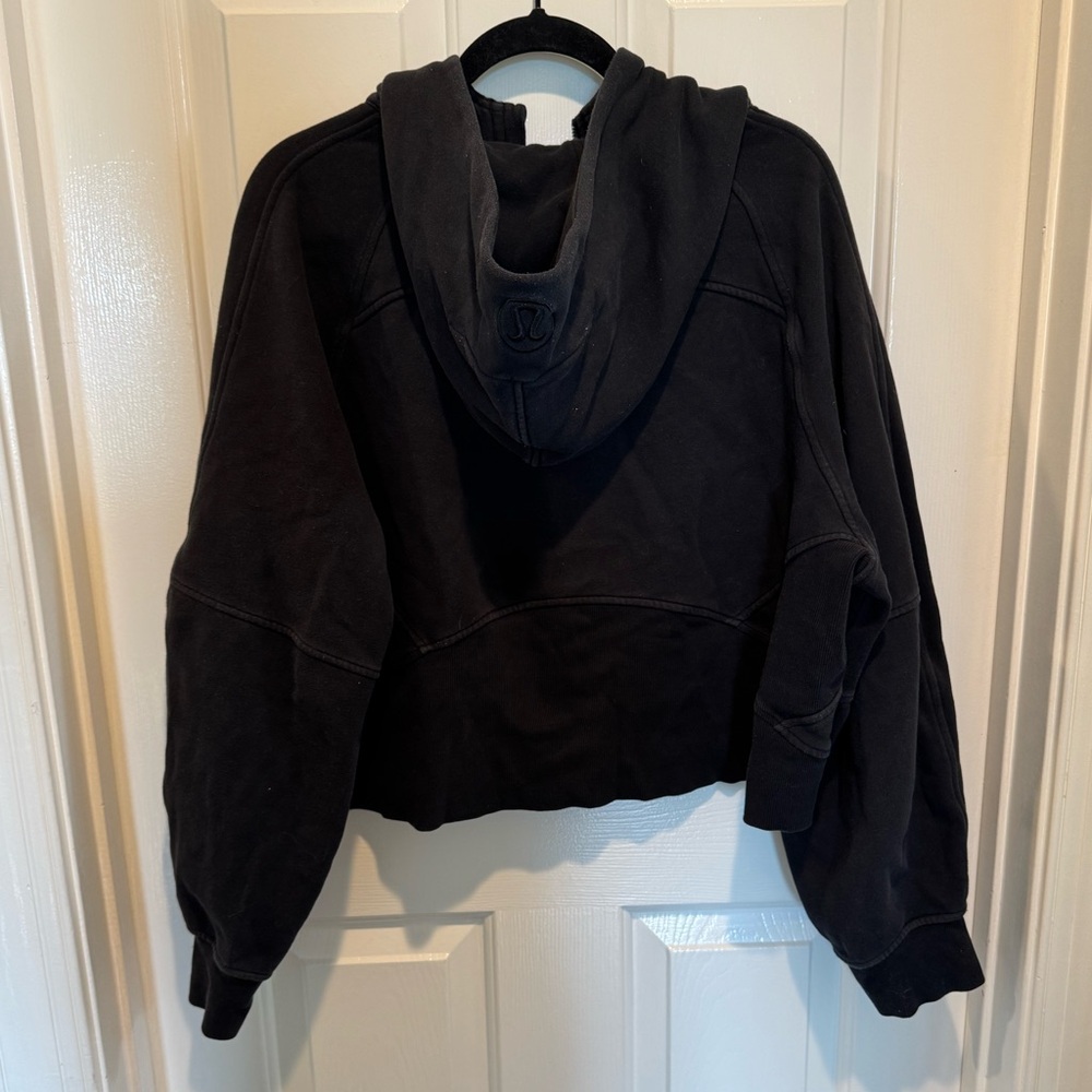 Lululemon Black Zip-Up Oversized Crop Scuba Hooded Jacket Size XL/XXL - Picture 10 of 15